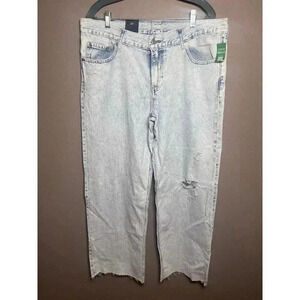 Gap Size 12 Low Rise Stride Wide Leg Light Wash Blue Jeans NWT